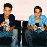 Two Teenage Boys Playing Video Games